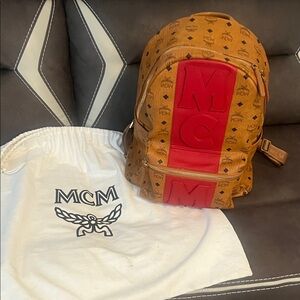 MCM Brown and Red Men's Backpack